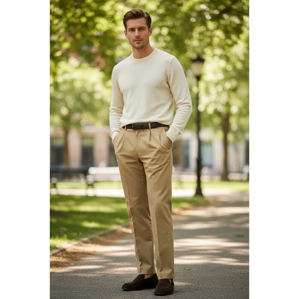 Haggar Cool Pro 18 Classic Pleated Pants No Iron Expandable Waist 50x29 NWT
